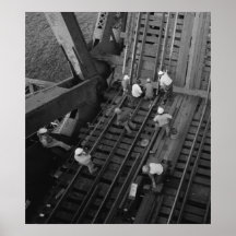 Industrial Photo - Railroad Bridge Workers Print
