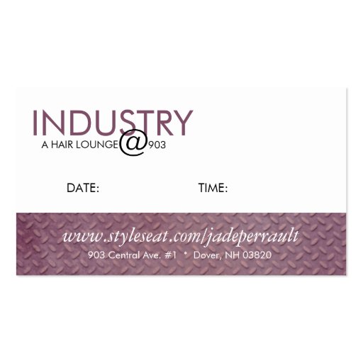 Industry Jade Business Card (back side)