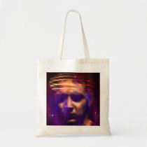 internet, net, sci fi, weird, eerie, face, girl, abstract, structures, digital, graphic, art, cyber, cyberspace, science, mind, techno, something, strange, design, houk, cool bags, computers, Bag with custom graphic design