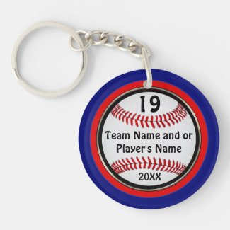 Inexpensive Baseball Team Gifts PERSONALIZED Double-Sided Round Acrylic Keychain