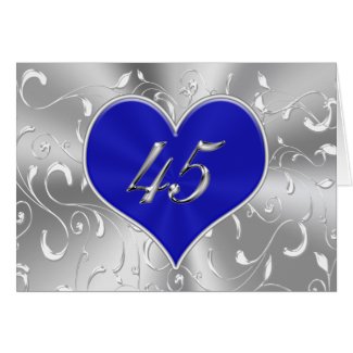 Inexpensive Blue 45th Wedding Anniversary Cards