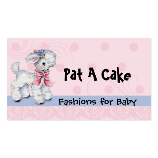 Infant and Children's Wear Vintage Lamb Business Card Template (front side)