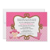 Infant Cowgirl Baby Shower invitations