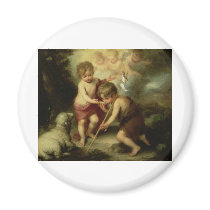 Infant Jesus and John the Baptist circa 1600's Refrigerator Magnets
