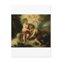 Infant Jesus and John the Baptist circa 1600's Postcard