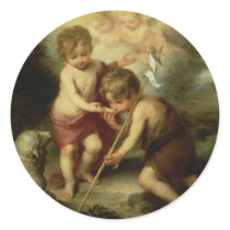 Infant Jesus and John the Baptist circa 1600's Stickers