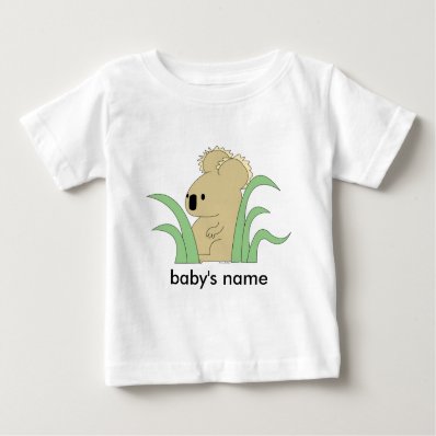 infant koala in eucalyptus t-shirt