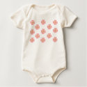 Infant Organic Creeper Baby Pink Heart Flowers t-shirts