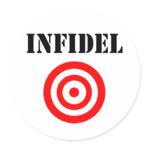 Infidel (with target) stickers by GodlessGifts Infidel (with target) stickers