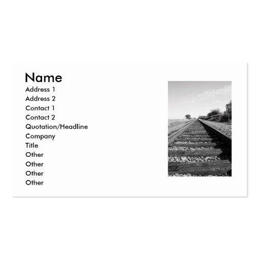 Infinite Railroad Business Card (front side)