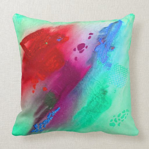 Infinite Seafoam Green and Red (large pillow) Throw Pillow Zazzle