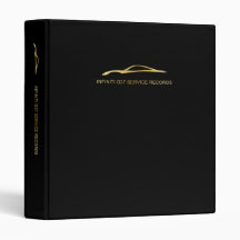 Infiniti G37 Service Records (Gold Logo) 3 Ring Binders