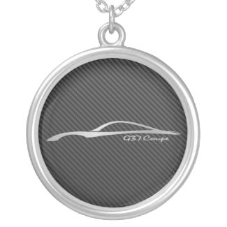 Infiniti G37 Silver Brush Stroke w Carbon Fiber necklace
