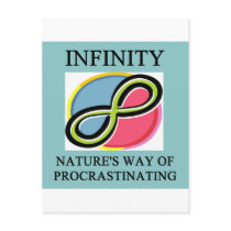 INFINITY math joke postcards
