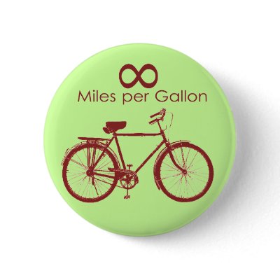 Infinity Miles Per Gallon Bike Button by jamierushad