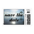 postcard - Infinity pool and palm tree save the date stamp