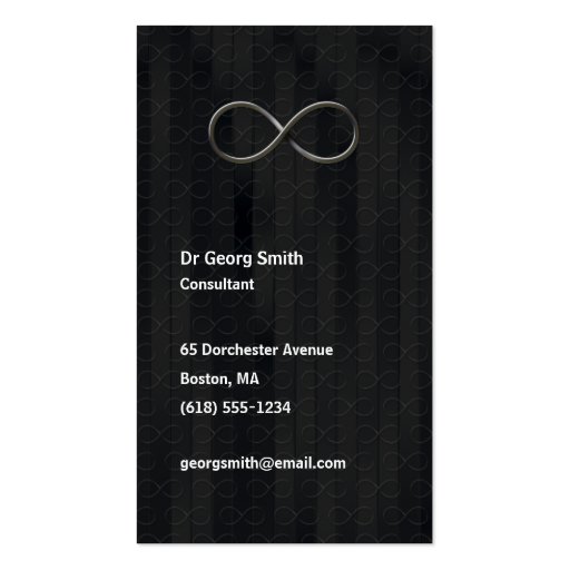 Infinity - Scientist Dark Grey Business Card (front side)