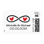 Infinity symbol hearts wedding or Save the Date Stamp