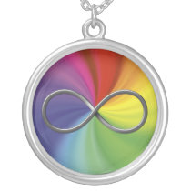 Infinity Symbol on rainbow spiral Personalized Necklace