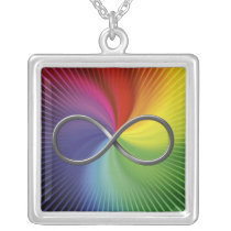 Infinity Symbol on rainbow spiral Custom Necklace