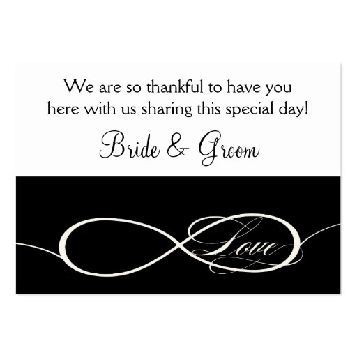 Infinity Symbol Sign Infinite Love Favor gift Tags Business Cards (back side)