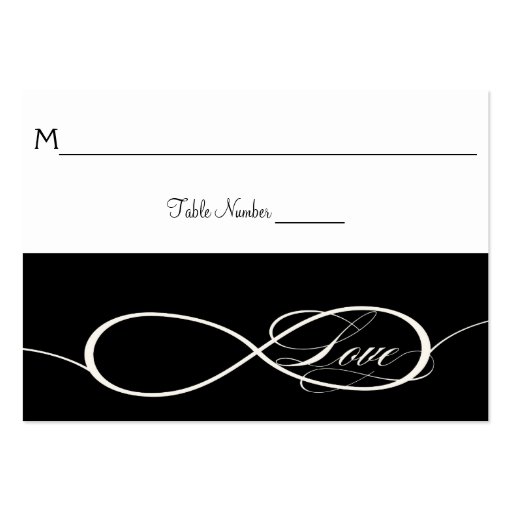 Infinity Symbol Sign Infinite Love Table Seating Business Cards (back side)