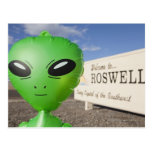 Inflatable alien with Welcome to Roswell sign in Post Card