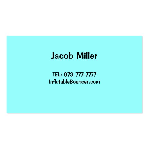 Inflatable Bouncer Business Cards (back side)