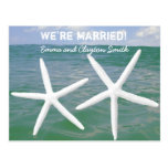 Informal Beach Themed Post-Wedding Celebration postcards