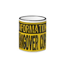 Information Sign - Hangover Cure  Yellow/Black Mug