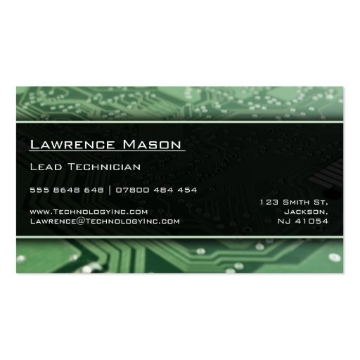 Information Technology (IT) Services Business Card (back side)