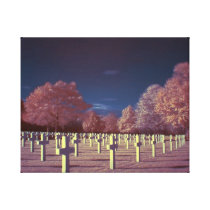 Infrared American Cemetery Crosses Gallery Wrap Canvas