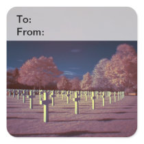 Infrared American Cemetery Crosses Gift Tags Sticker