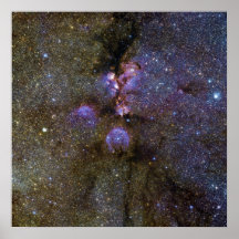 Infrared Image of the Cat's Paw Nebula NGC 6334 Posters