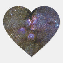 Infrared Image of the Cat's Paw Nebula NGC 6334 Heart Sticker