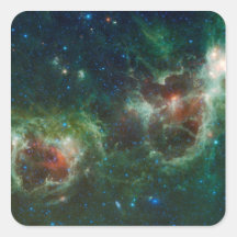 Infrared mosaic of the Heart and Soul nebulae Square Stickers