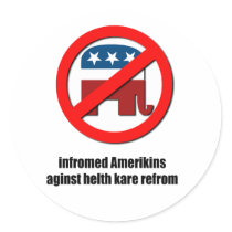 infromed amerikins aginst helth kare refrom stickers