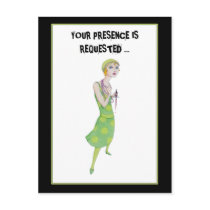 Ingenue Murder Mystery Invitation Postcard by floatinglemons Ingenue Murder Mystery Invitation Postcard