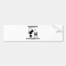 Ingenuity Requires Persistence (Cat Attitude) Bumper Sticker