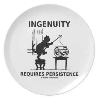 Ingenuity Requires Persistence (Cat Attitude) Party Plates