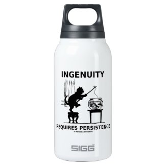Ingenuity Requires Persistence (Cat Attitude) 10 Oz Insulated SIGG Thermos Water Bottle