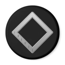 Ingwaz Rune grey Fridge Magnets