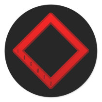 Ingwaz Rune red Round Stickers
