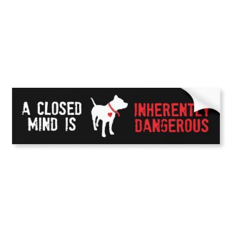 Inherently Dangerous Pit Bull Dog Bumper Sticker