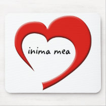 Inima Mea II Mousepad (red on white) mousepads