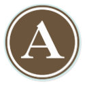 Initial A monogram circle letter seal party favor sticker