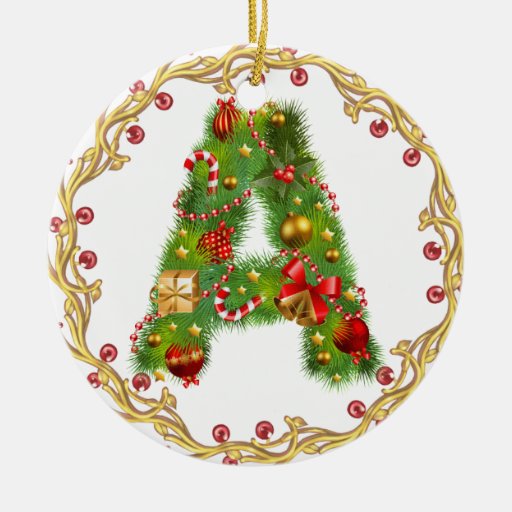 initial a monogrammed christmas ornament circle zazzle initial a monogrammed christmas ornament circle zazzle