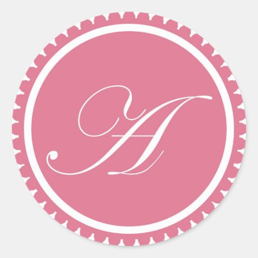 Initial A princess pink monogram seal party favor Sticker
