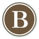 Initial B monogram circle letter seal party favor sticker