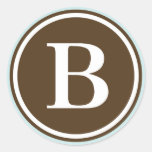 Initial B monogram circle letter seal party favor Round Sticker